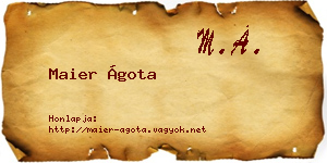 Maier Ágota névjegykártya